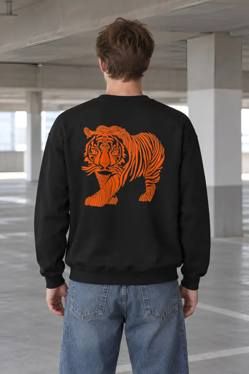"Flowing Tiger Lines" Heavy Blend Unisex Crewneck Sweatshirt