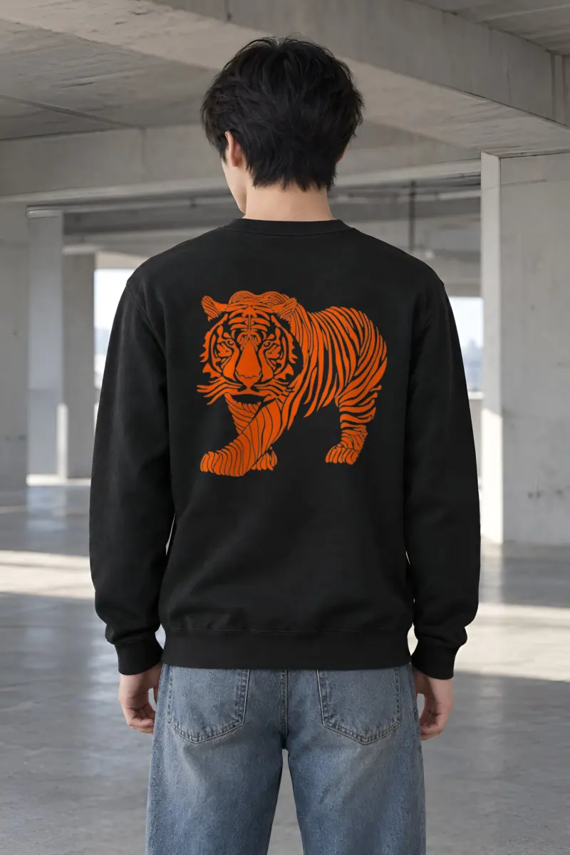 "Flowing Tiger Lines" Heavy Blend Unisex Crewneck Sweatshirt