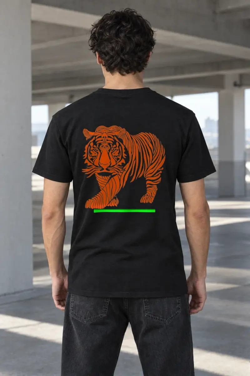 "Flowing Tiger Lines" Heavyweight Unisex Crewneck T-shirt | Gildan 5000