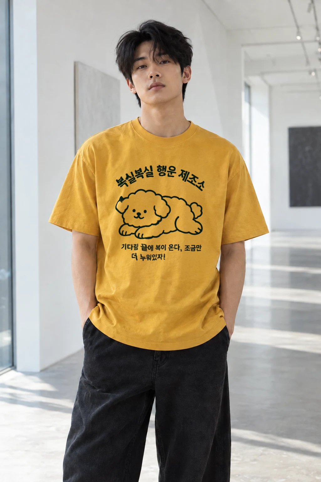 "Fluffy Fortune Factory" Heavyweight Unisex Crewneck T-shirt | Gildan 5000