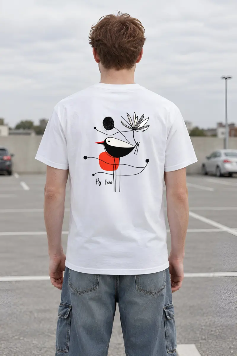 "Fly Free Bird" Heavyweight Unisex Crewneck T-shirt