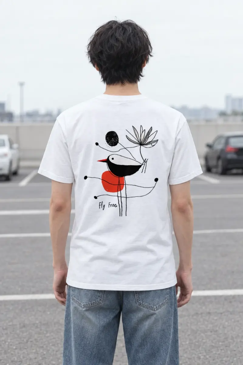"Fly Free Bird" Heavyweight Unisex Crewneck T-shirt
