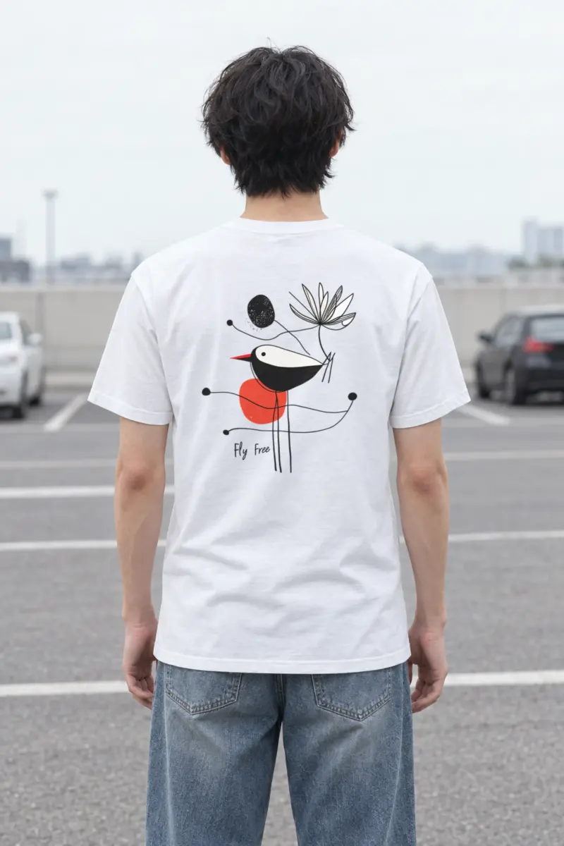 "Fly Free Bird" Heavyweight Unisex Crewneck T-shirt