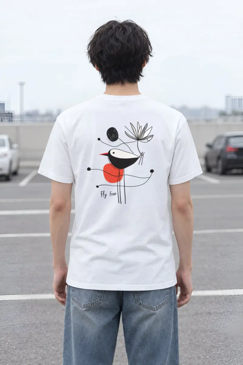"Fly Free Bird" Heavyweight Unisex Crewneck T-shirt