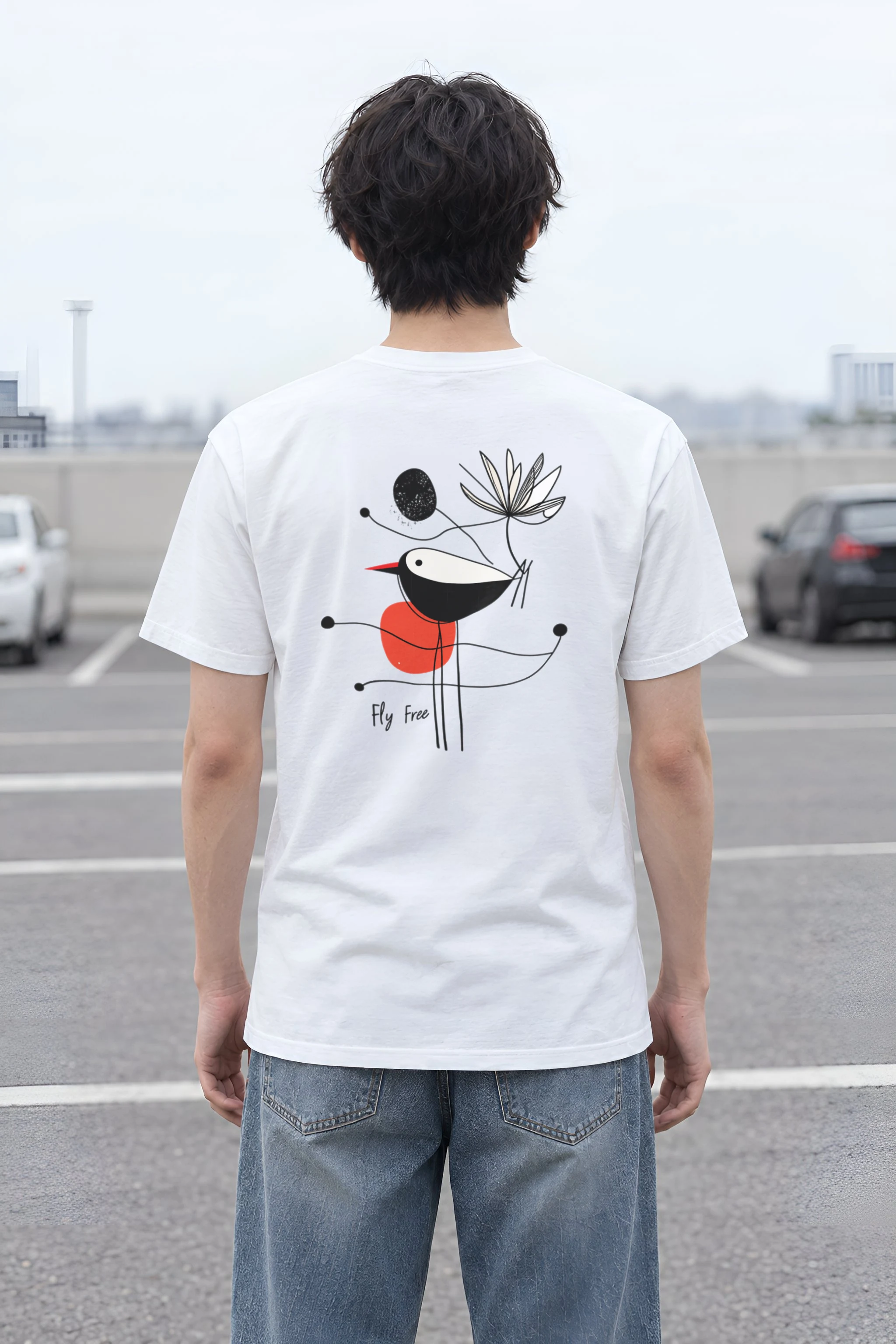 "Fly Free Bird" Heavyweight Unisex Crewneck T-shirt