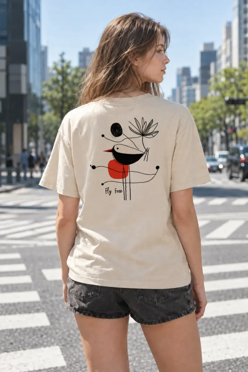 "Fly Free Bird" Heavyweight Unisex Crewneck T-shirt | Gildan 5000