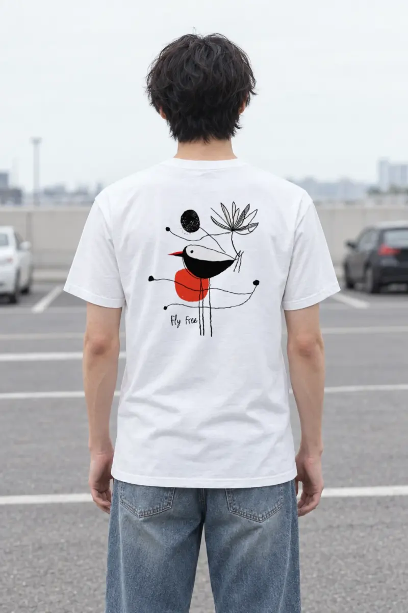 "Fly Free Bird" Heavyweight Unisex Crewneck T-shirt