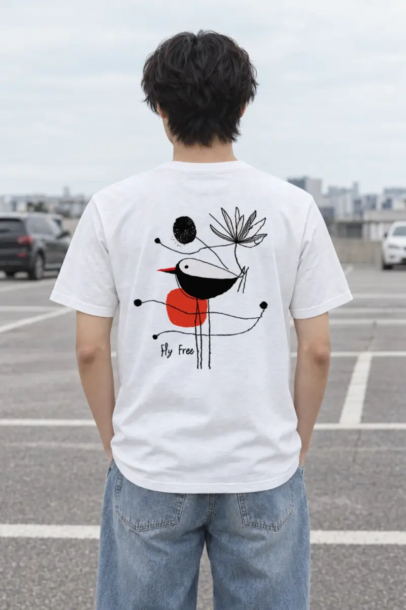 "Fly Free Bird" Heavyweight Unisex Crewneck T-shirt | Gildan 5000