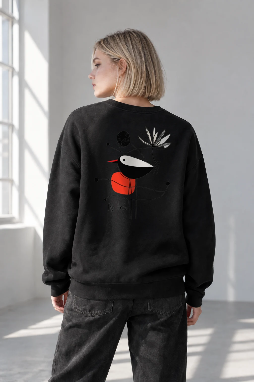 "Fly Free Bloom" Heavy Blend Unisex Crewneck Sweatshirt | Gildan 18000