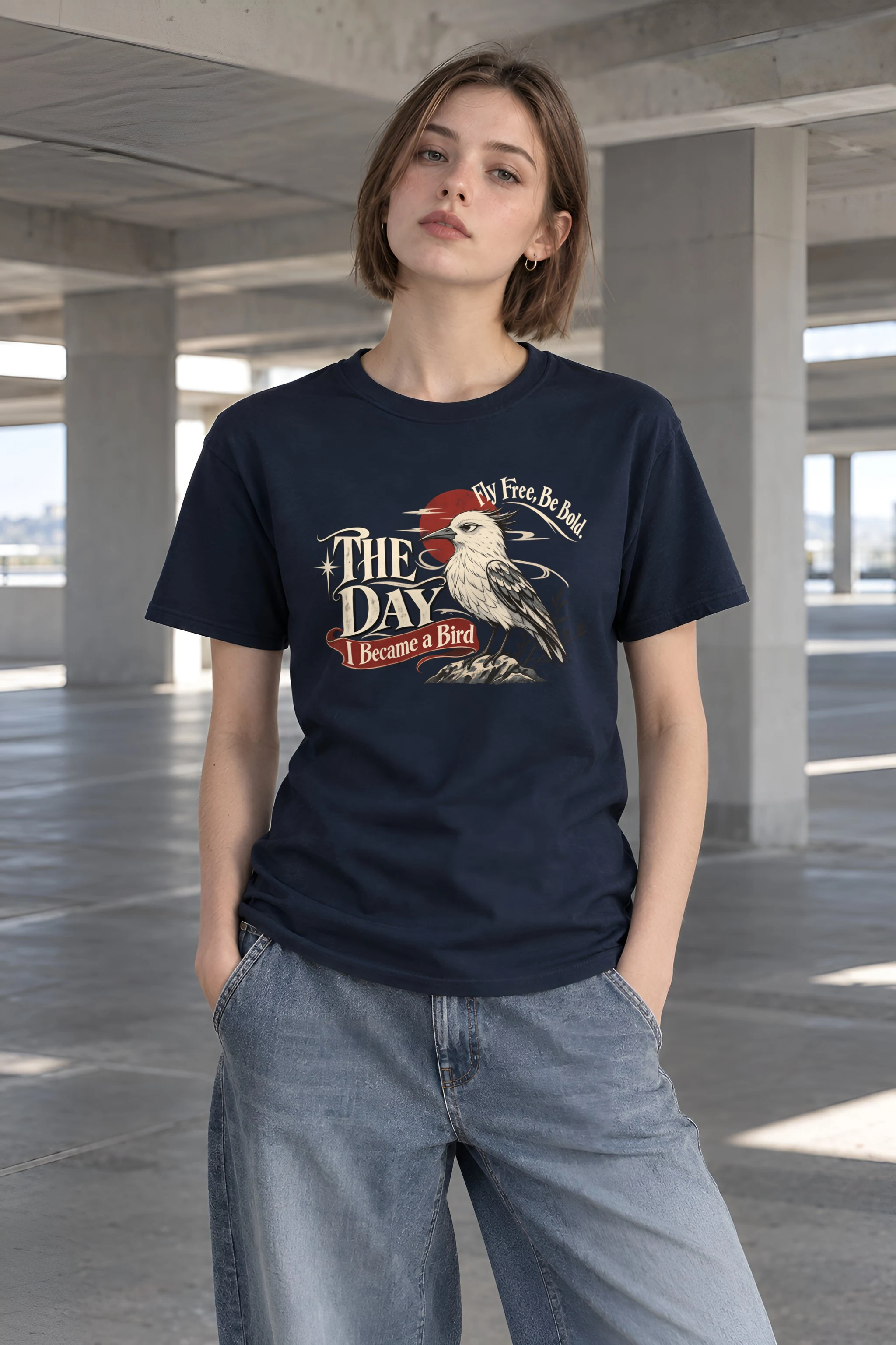 "Fly Free" Heavyweight Unisex Crewneck T-shirt