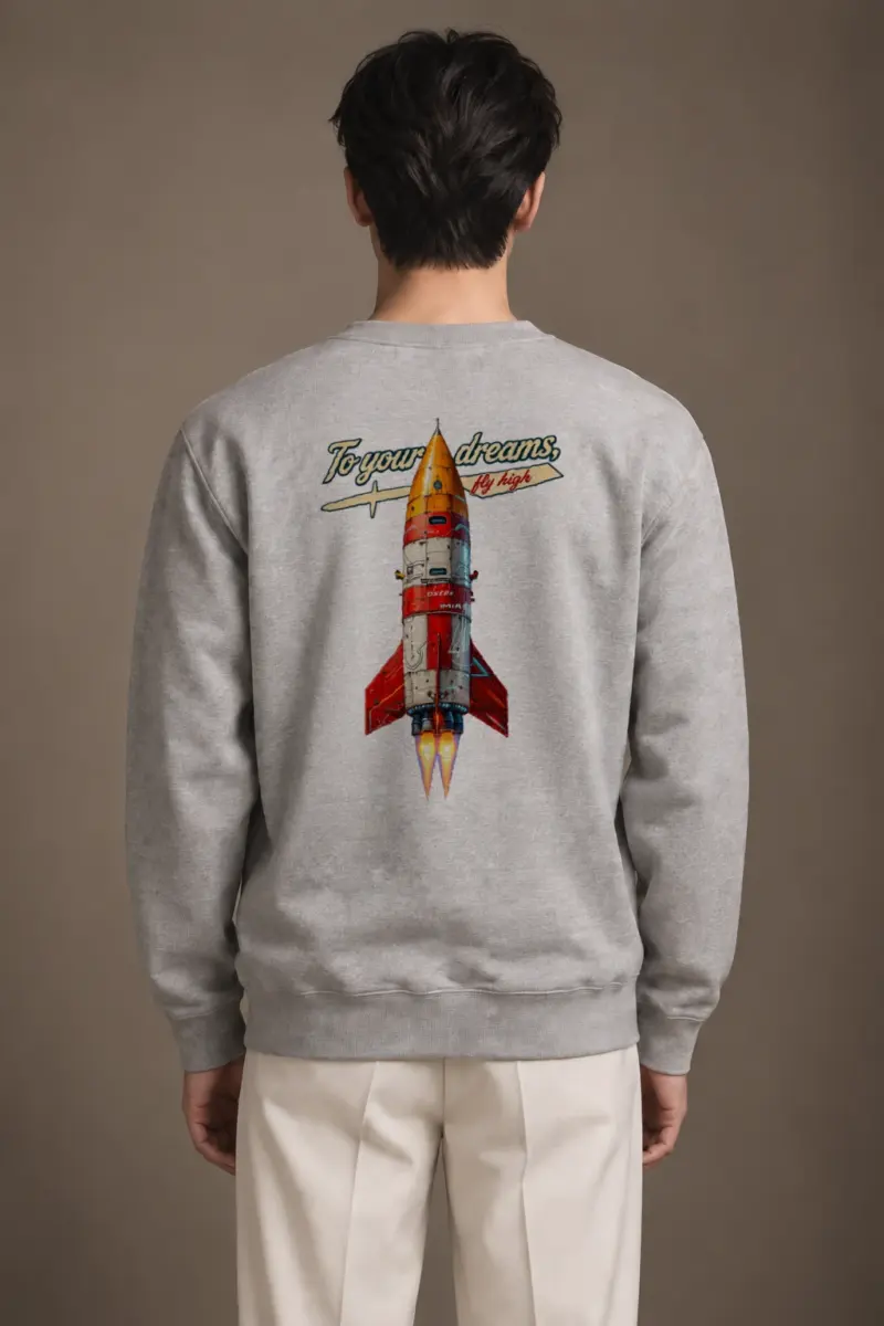 "Fly High Rocket" Heavy Blend Unisex Crewneck Sweatshirt | Gildan 18000