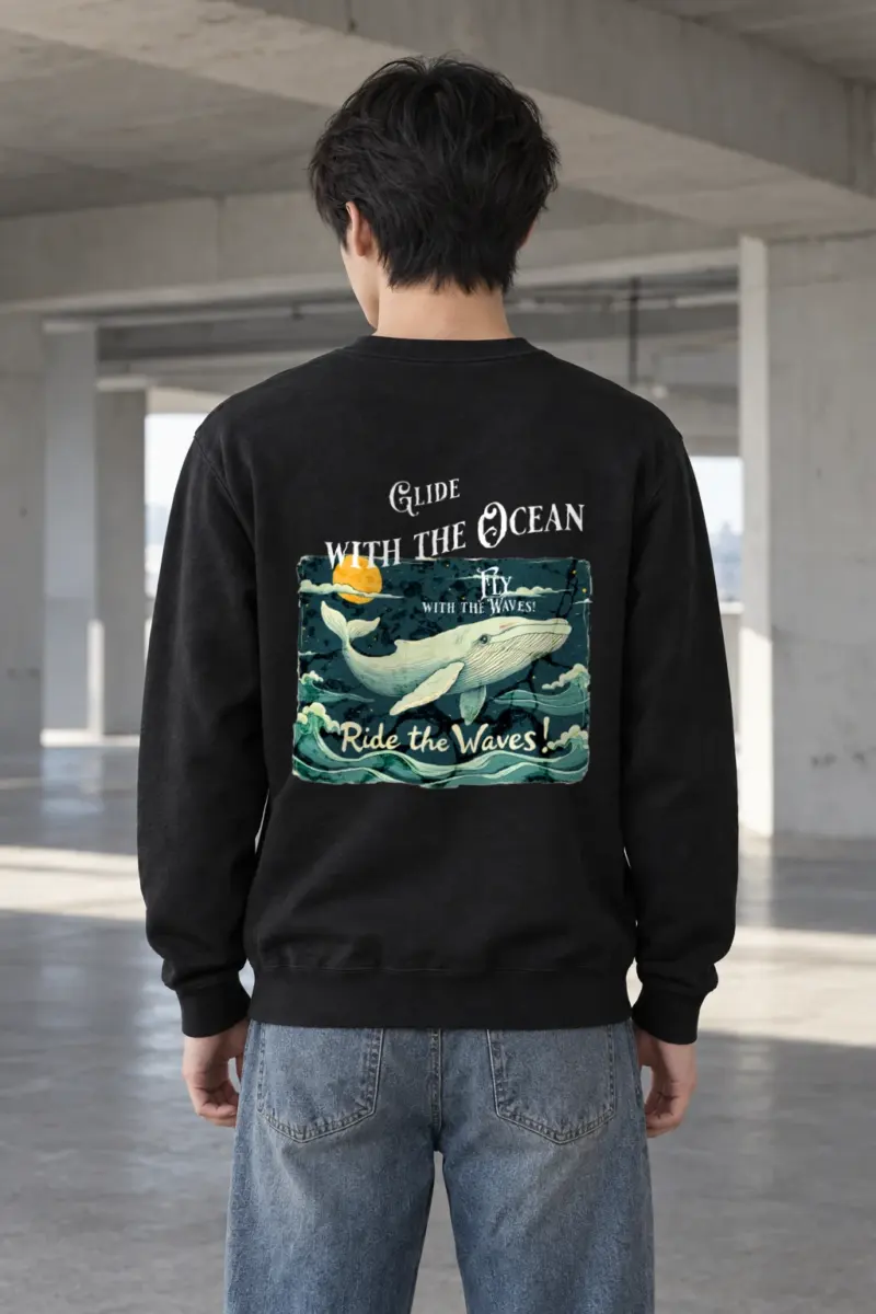 "Fly With The Waves" Heavy Blend Unisex Crewneck Sweatshirt