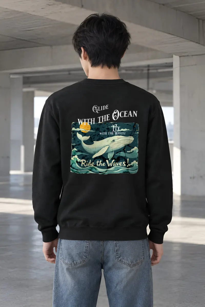 "Fly With The Waves" Heavy Blend Unisex Crewneck Sweatshirt