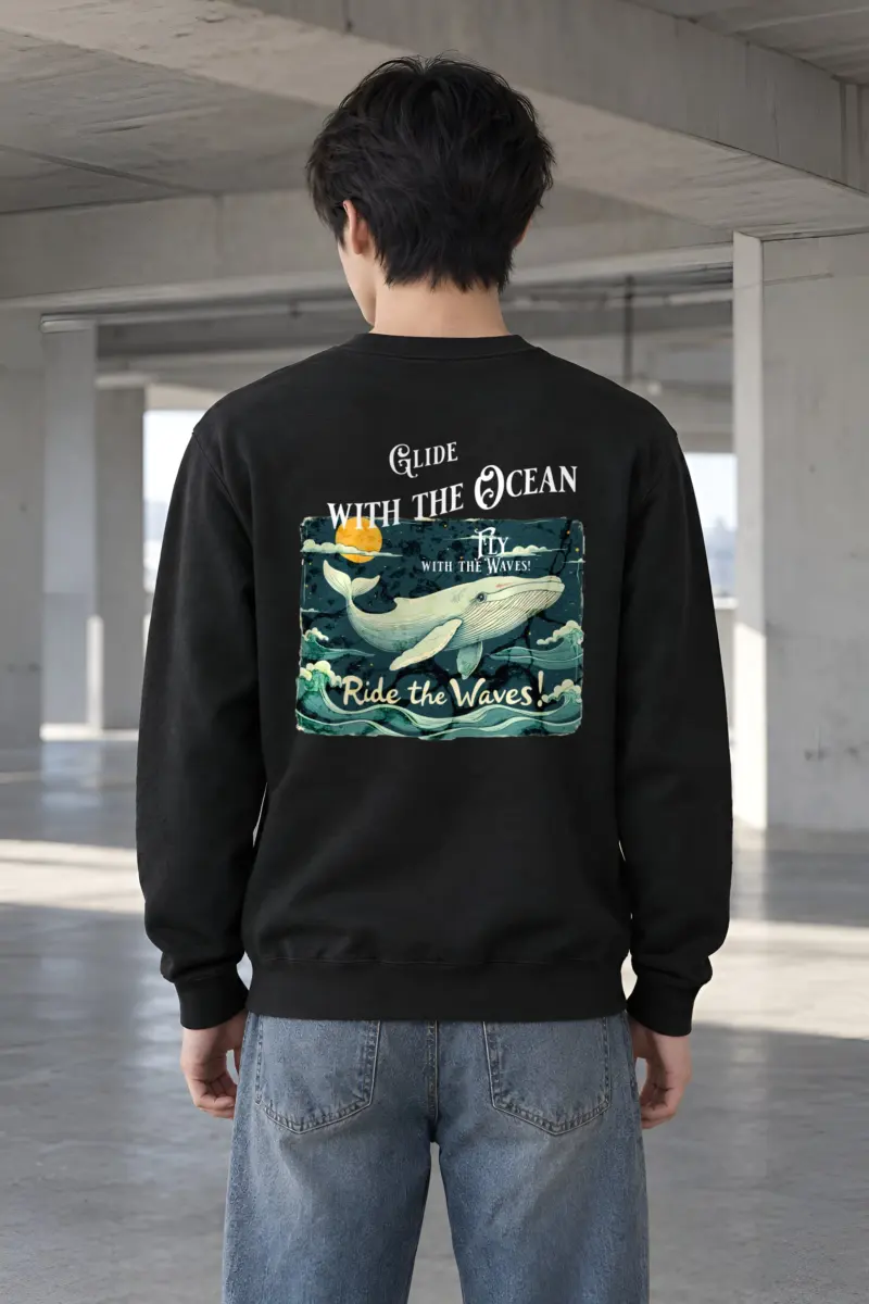 "Fly With The Waves" Heavy Blend Unisex Crewneck Sweatshirt