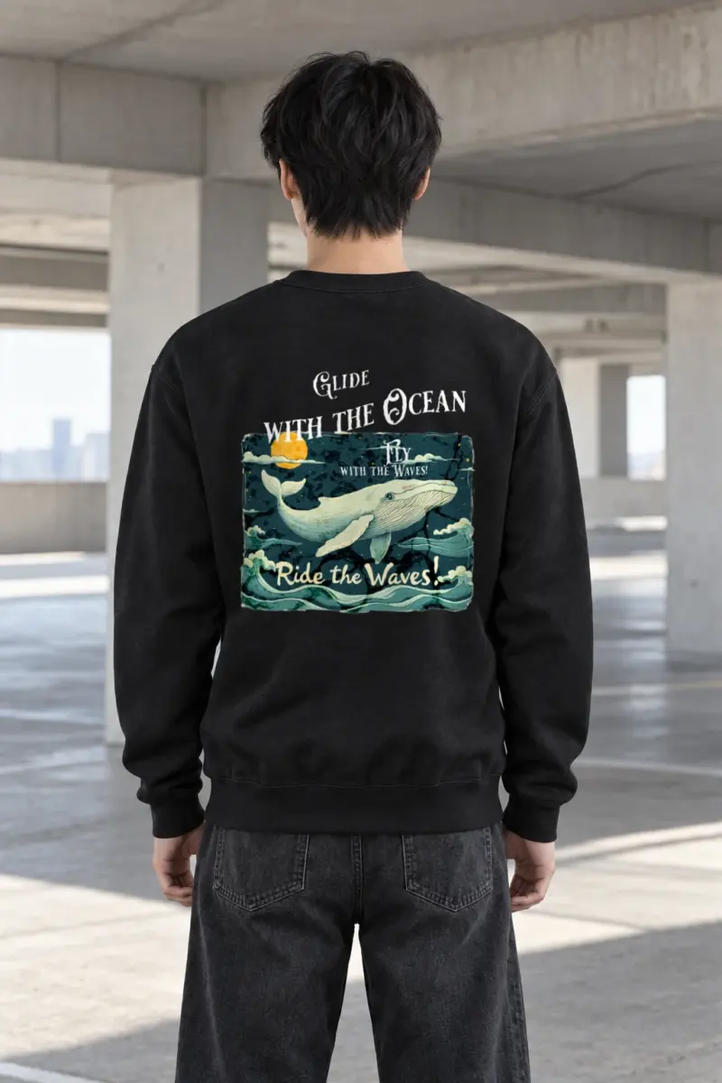 "Fly With The Waves" Heavy Blend Unisex Crewneck Sweatshirt | Gildan 18000