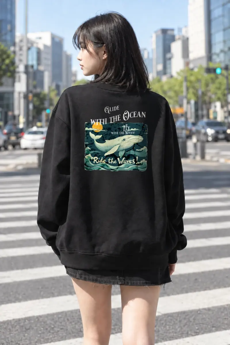"Fly With The Waves" Heavy Blend Unisex Crewneck Sweatshirt | Gildan 18000