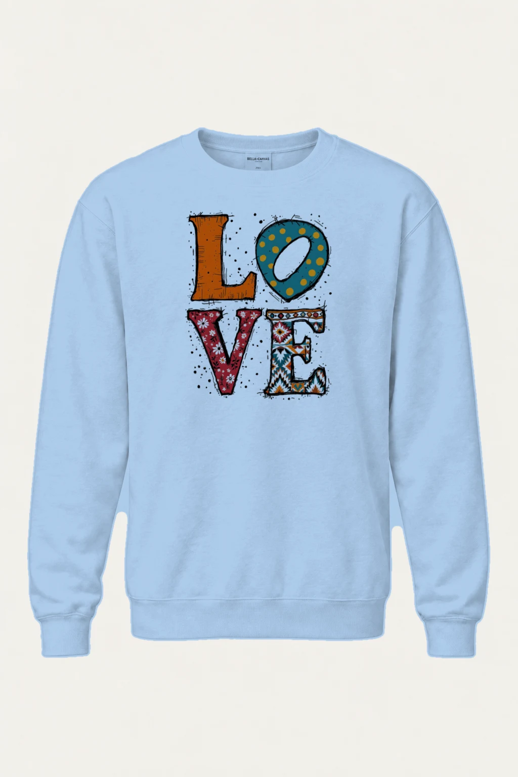 "Folk Art Love" Heavy Blend Unisex Crewneck Sweatshirt | Gildan 18000