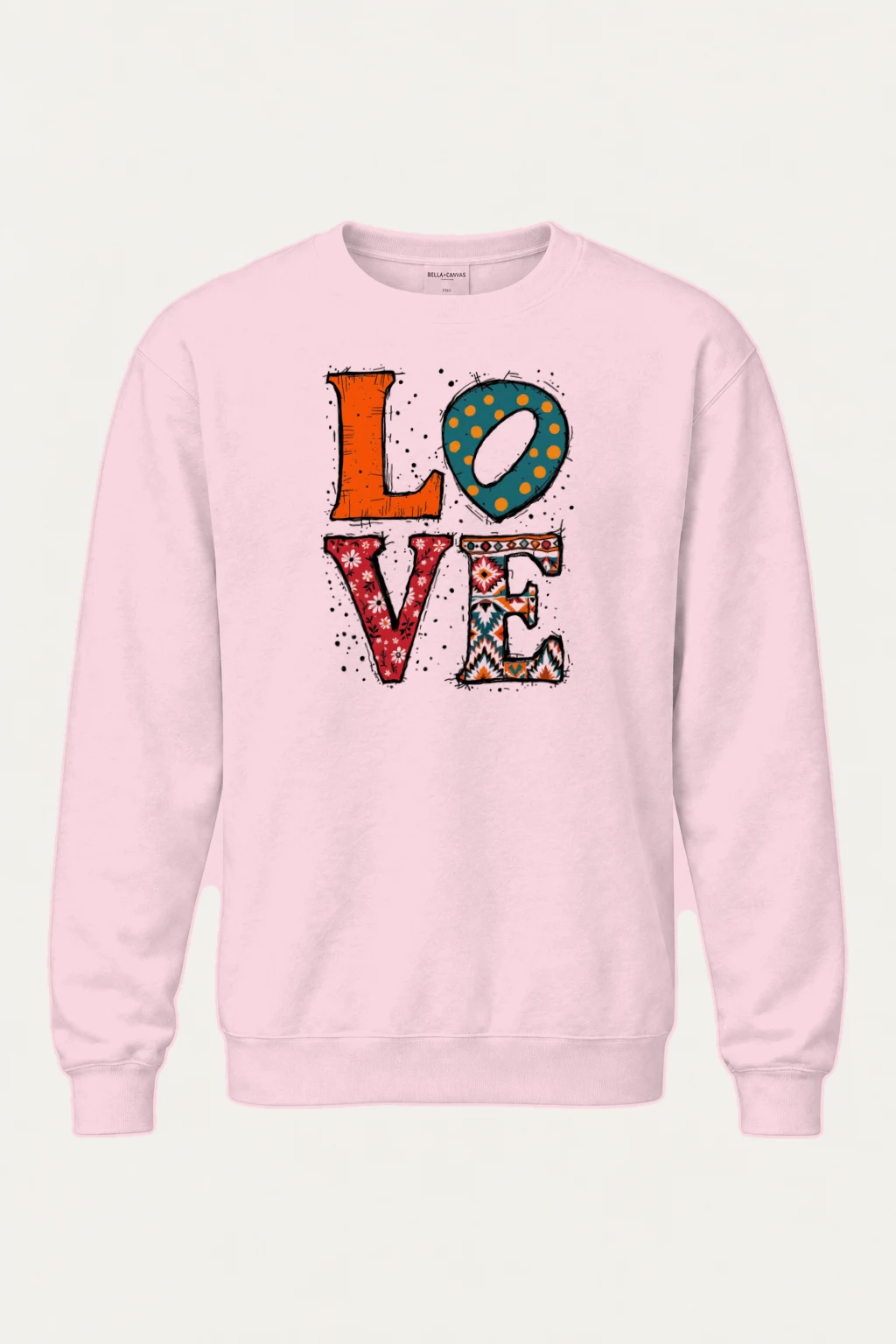 "Folk Art Love" Heavy Blend Unisex Crewneck Sweatshirt | Gildan 18000