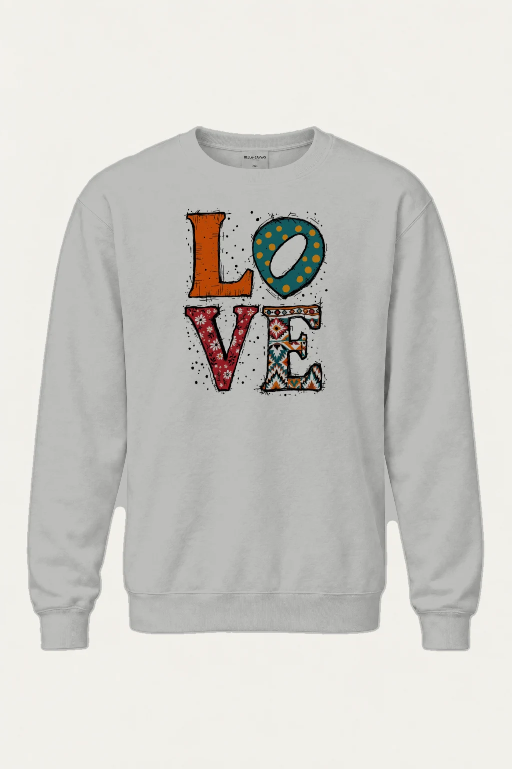 "Folk Art Love" Heavy Blend Unisex Crewneck Sweatshirt | Gildan 18000