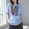 "Folk Art Love" Heavyweight Unisex Crewneck T-shirt | Gildan 5000