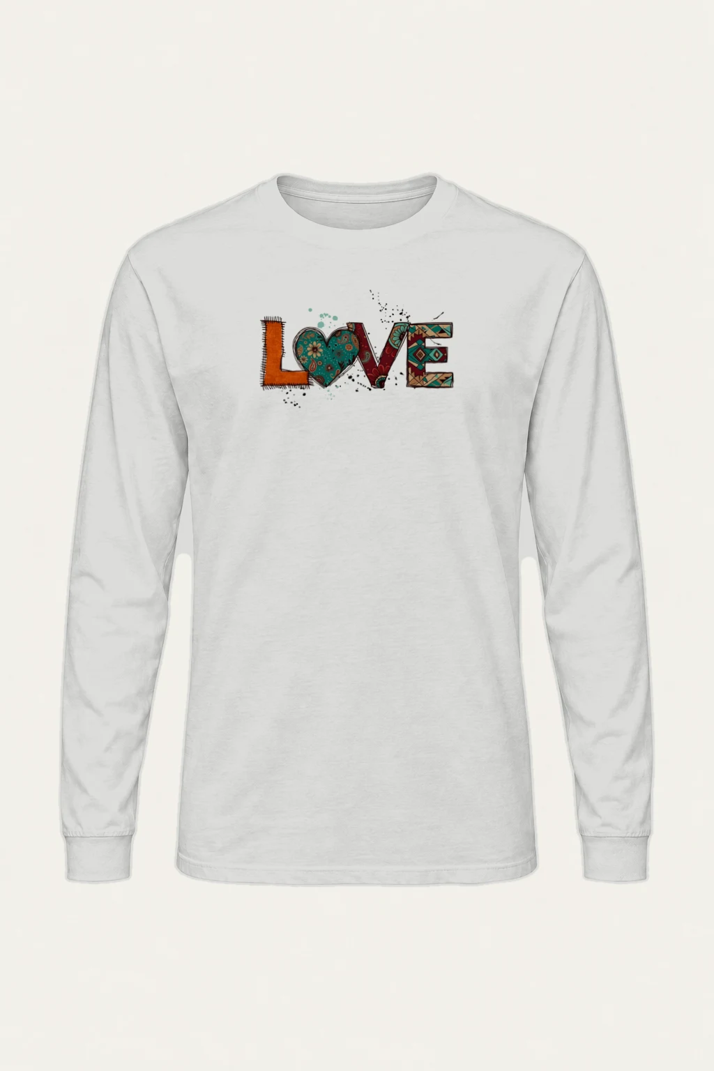 "Folk Art Love" Unisex Longsleeve T-shirt | Gildan 2400