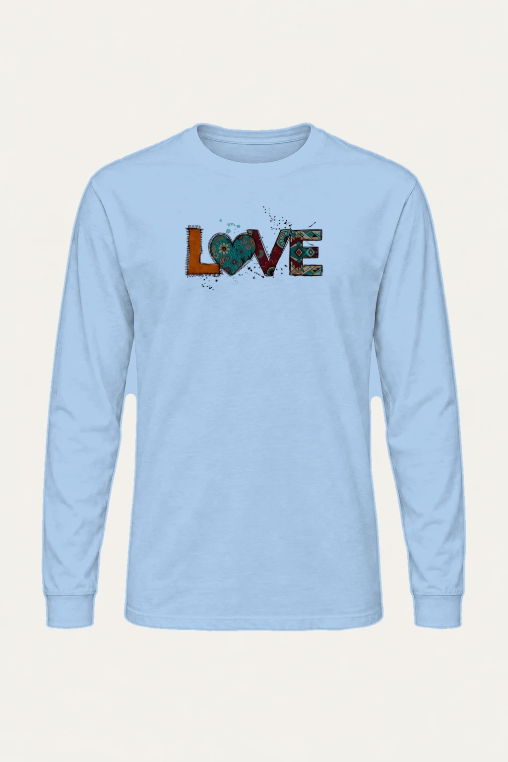 "Folk Art Love" Unisex Longsleeve T-shirt | Gildan 2400