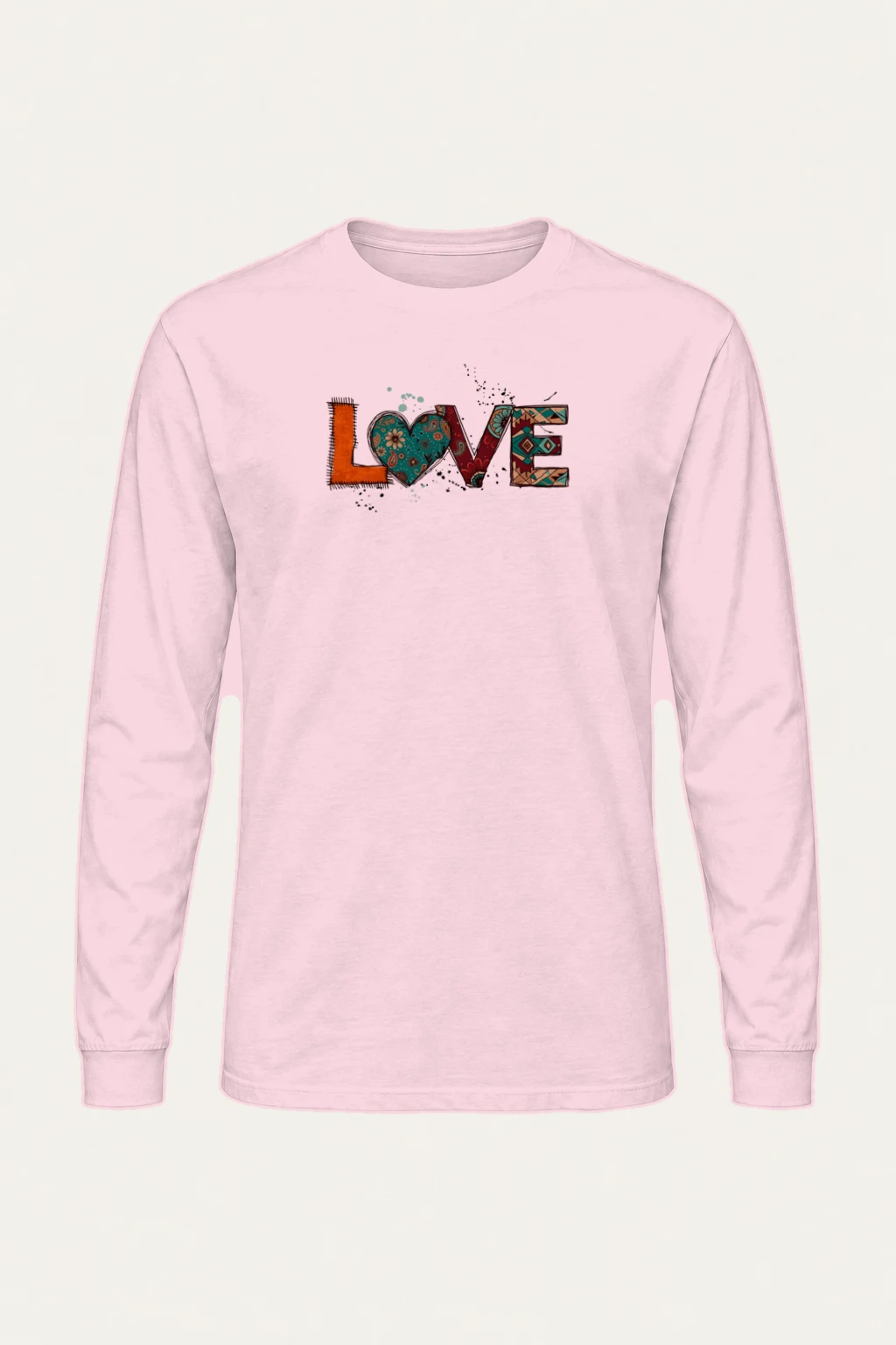 "Folk Art Love" Unisex Longsleeve T-shirt | Gildan 2400