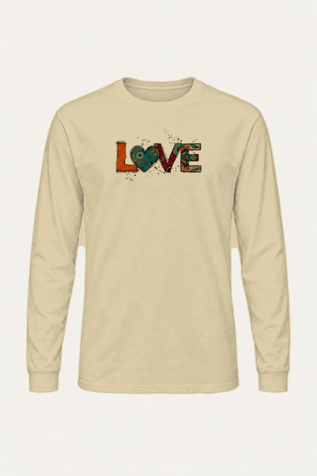 "Folk Art Love" Unisex Longsleeve T-shirt | Gildan 2400
