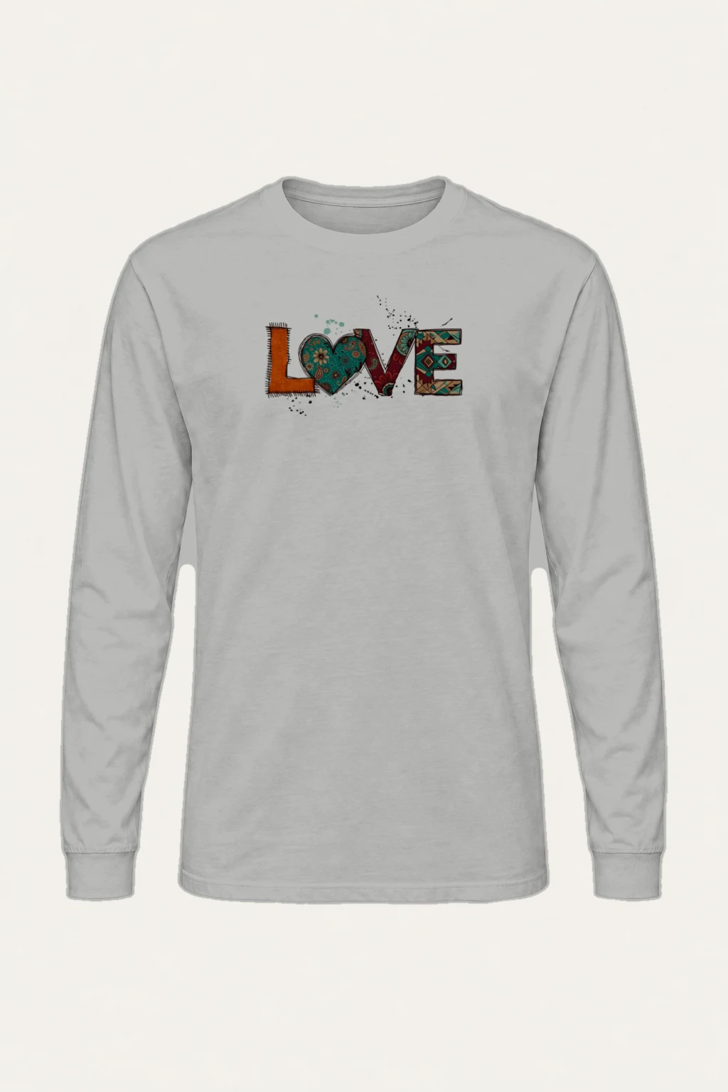 "Folk Art Love" Unisex Longsleeve T-shirt | Gildan 2400