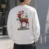 "Folk Festive Deer" Heavy Blend Unisex Crewneck Sweatshirt | Gildan 18000