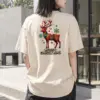 "Folk Festive Reindeer" Heavyweight Unisex Crewneck T-shirt | Gildan 5000