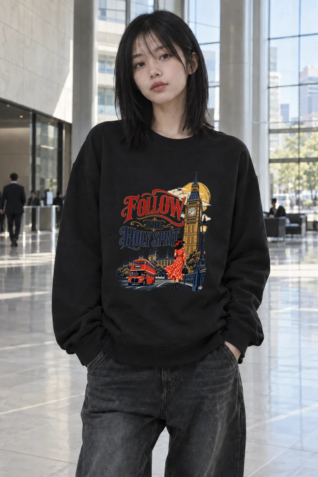 "Follow The Holy Spirit" Heavy Blend Unisex Crewneck Sweatshirt | Gildan 18000