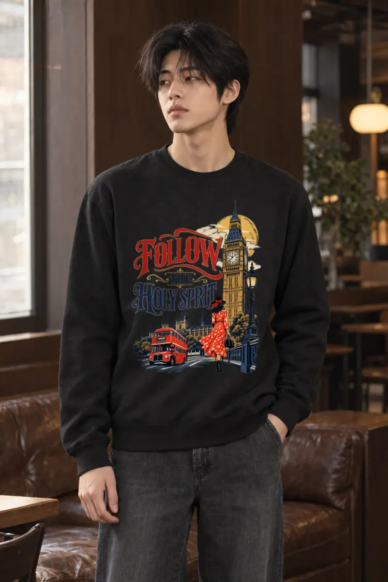 "Follow The Holy Spirit" Heavy Blend Unisex Crewneck Sweatshirt | Gildan 18000