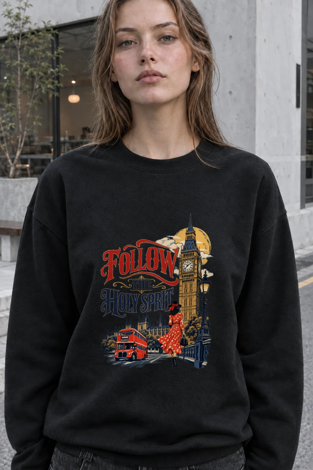 "Follow The Holy Spirit" Heavy Blend Unisex Crewneck Sweatshirt | Gildan 18000