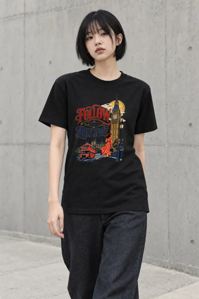 "Follow The Holy Spirit" Heavyweight Unisex Crewneck T-shirt | Gildan 5000