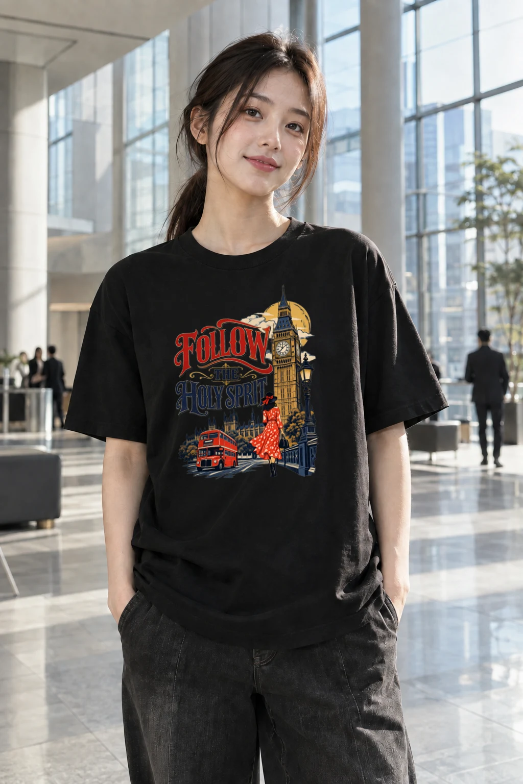 "Follow The Holy Spirit" Heavyweight Unisex Crewneck T-shirt | Gildan 5000