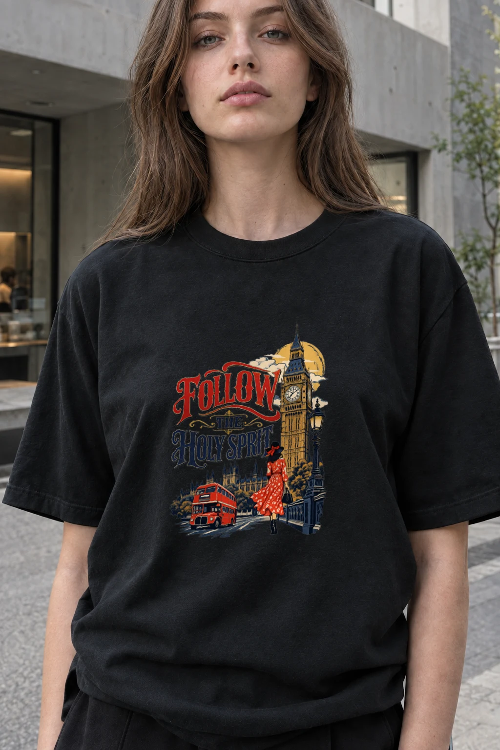 "Follow The Holy Spirit" Heavyweight Unisex Crewneck T-shirt | Gildan 5000