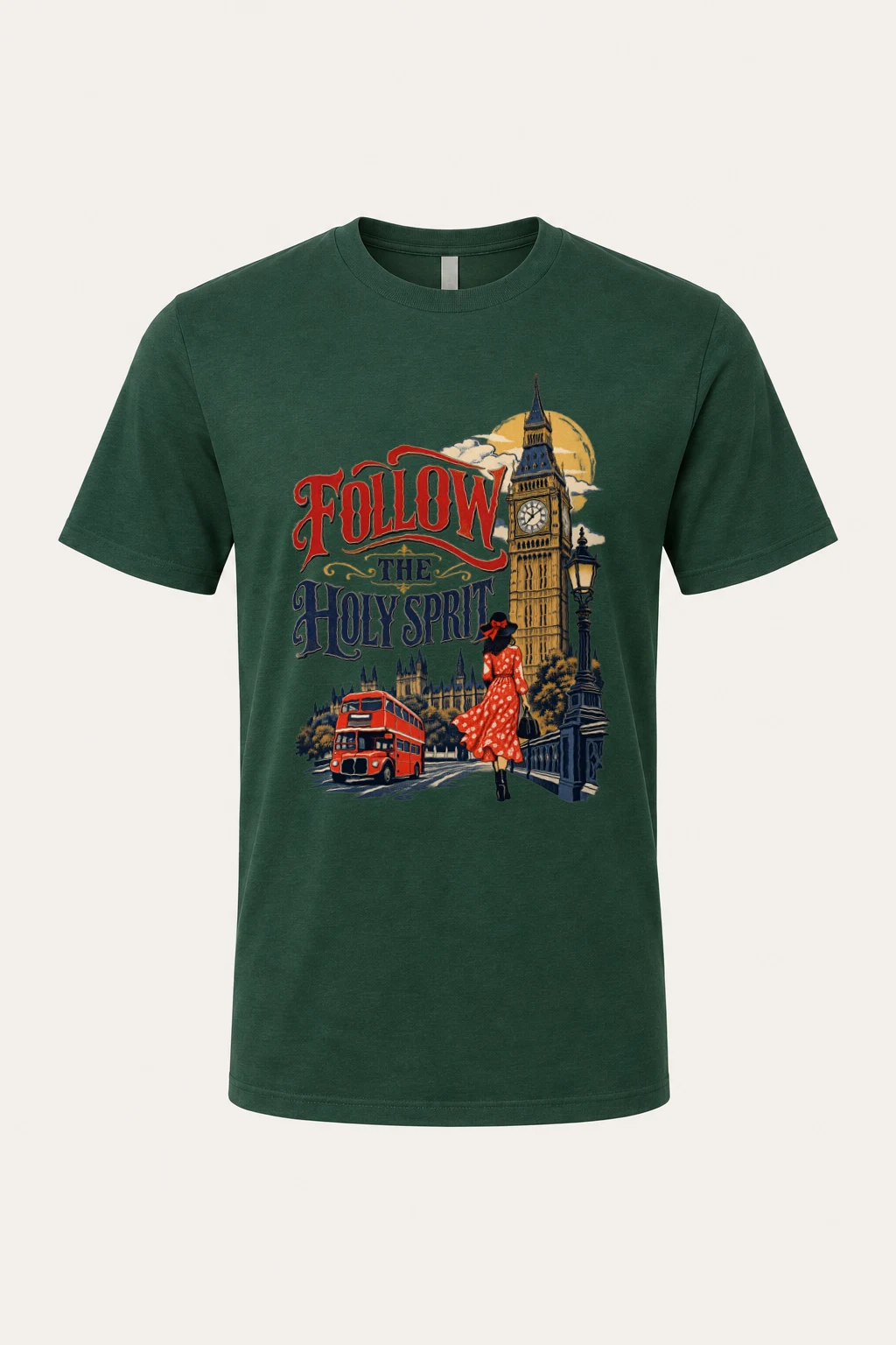 "Follow The Holy Spirit" Heavyweight Unisex Crewneck T-shirt | Gildan 5000