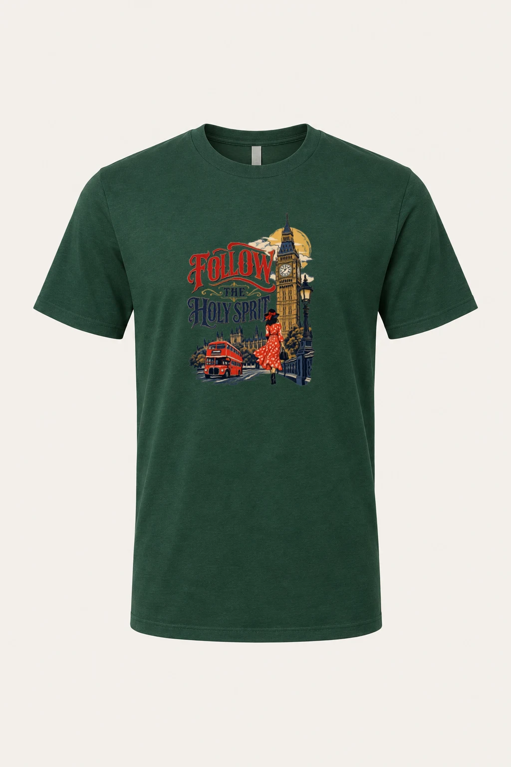"Follow The Holy Spirit" Heavyweight Unisex Crewneck T-shirt | Gildan 5000