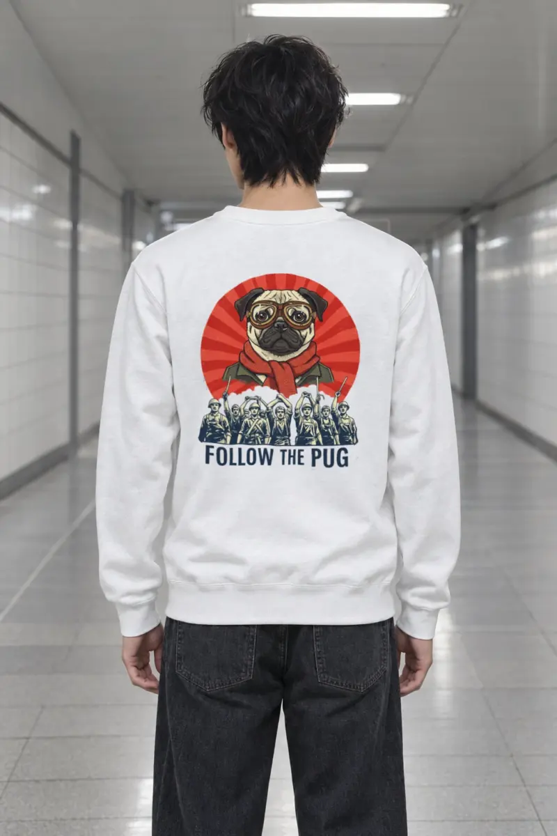 "Follow The Pug" Heavy Blend Unisex Crewneck Sweatshirt