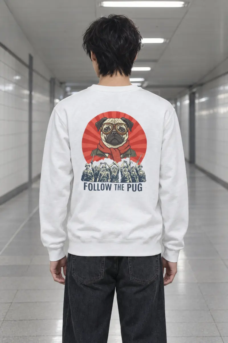 "Follow The Pug" Heavy Blend Unisex Crewneck Sweatshirt