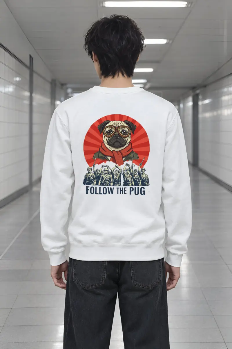 "Follow The Pug" Heavy Blend Unisex Crewneck Sweatshirt