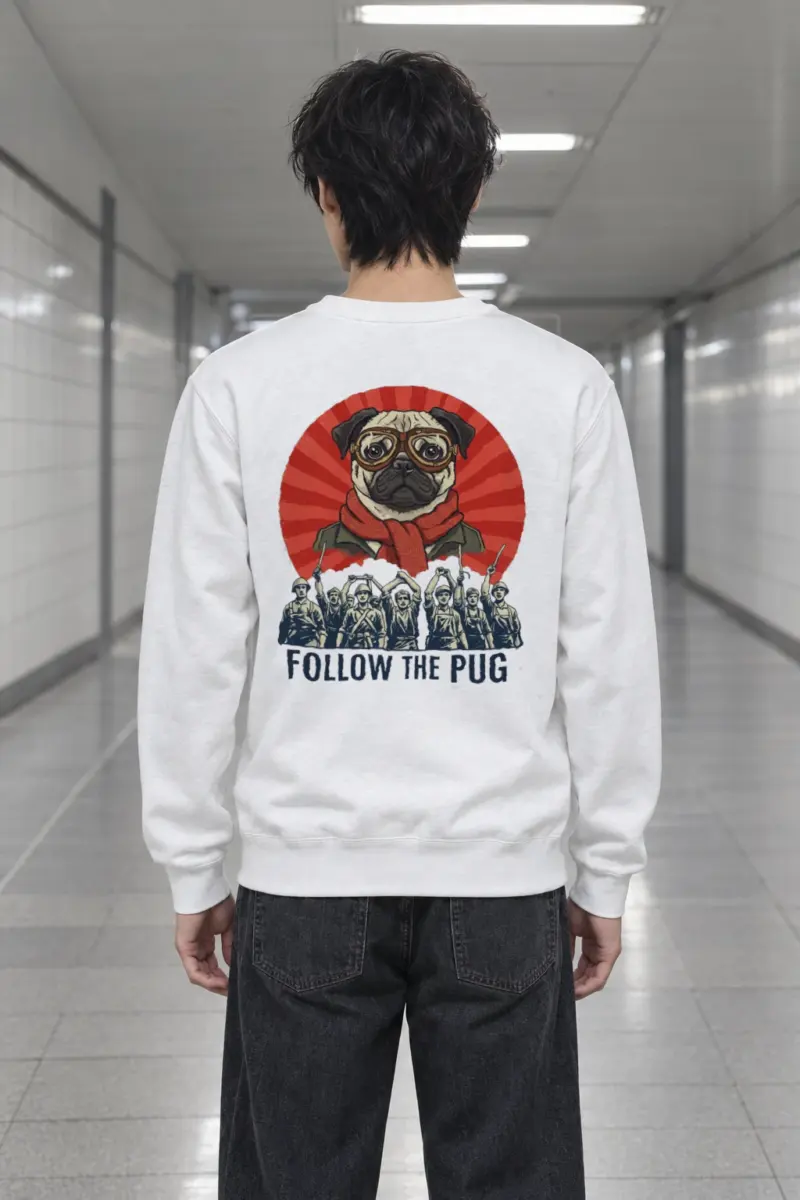 "Follow The Pug" Heavy Blend Unisex Crewneck Sweatshirt