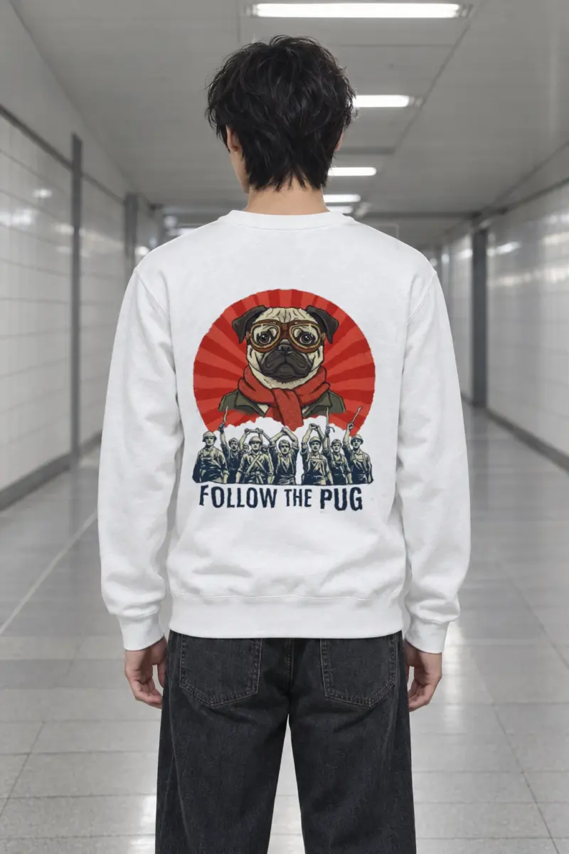 "Follow The Pug" Heavy Blend Unisex Crewneck Sweatshirt