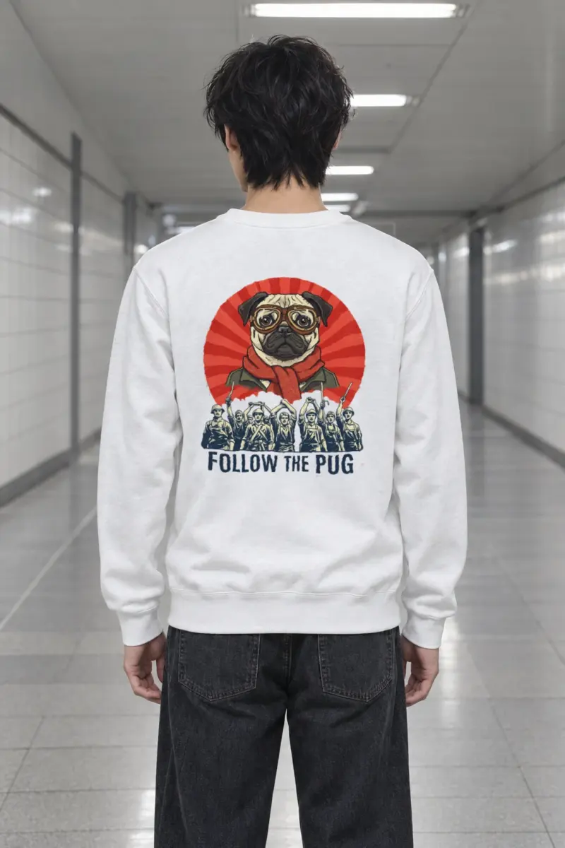 "Follow The Pug" Heavy Blend Unisex Crewneck Sweatshirt