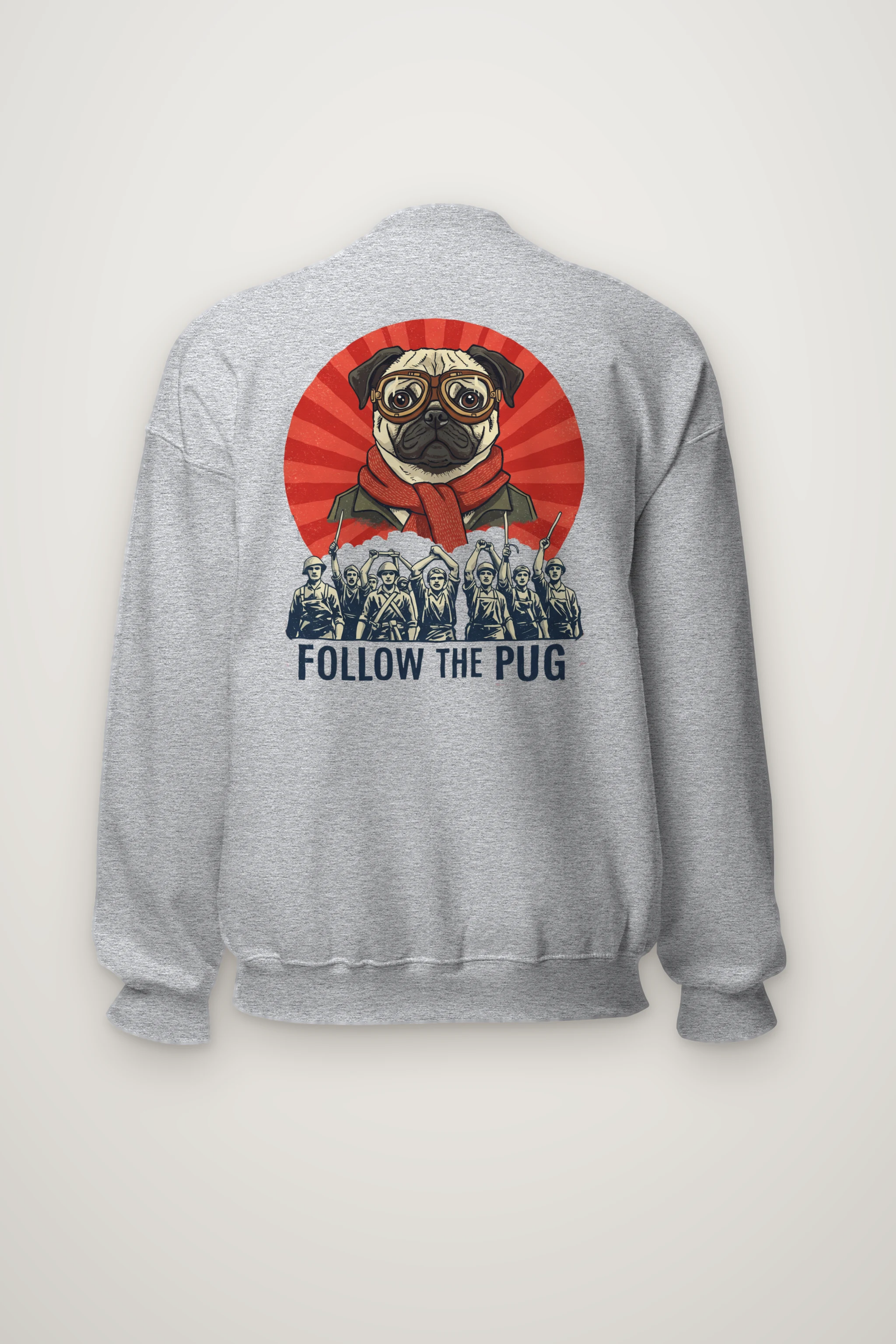 "Follow The Pug" Heavy Blend Unisex Crewneck Sweatshirt
