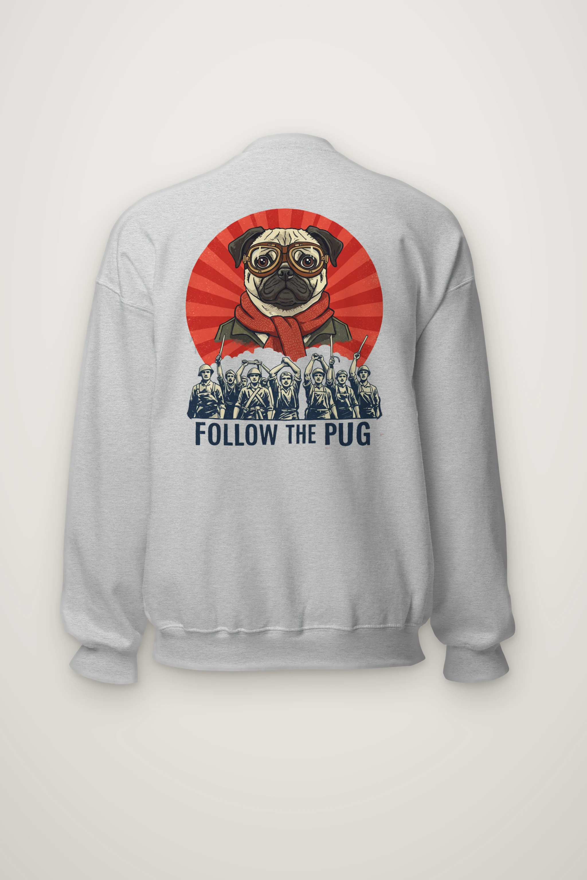 "Follow The Pug" Heavy Blend Unisex Crewneck Sweatshirt
