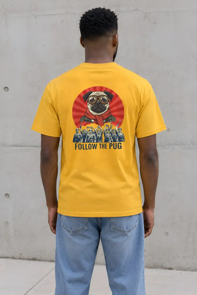"Follow The Pug" Heavyweight Unisex Crewneck T-shirt