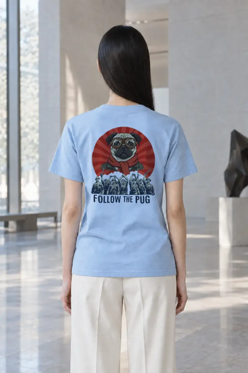 "Follow The Pug" Heavyweight Unisex Crewneck T-shirt | Gildan 5000