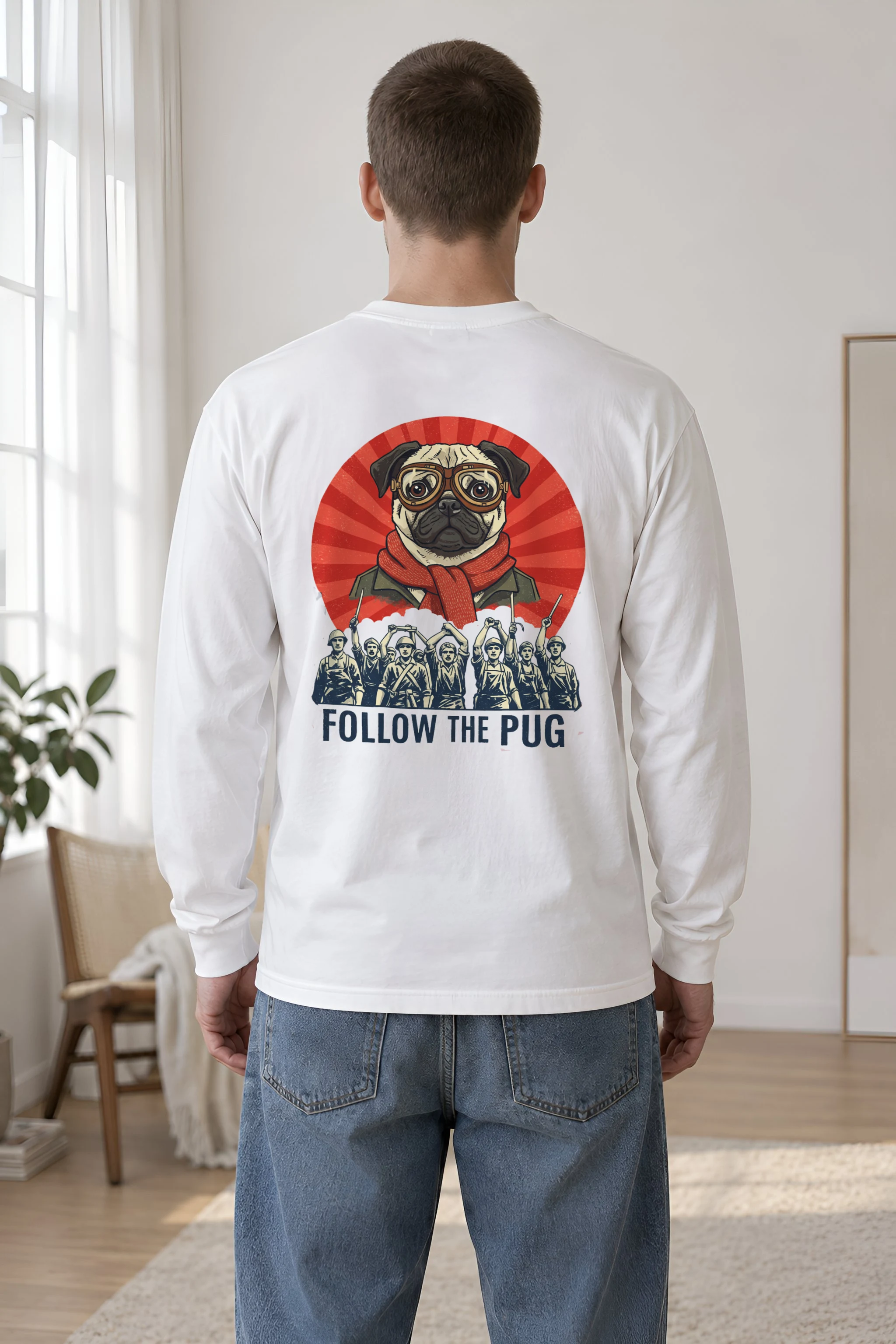 "Follow The Pug" Unisex Longsleeve T-shirt